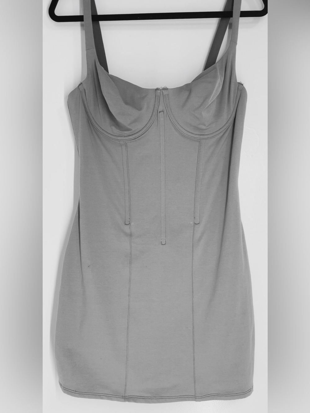 NWT SKIMS - Cotton Corset Dress in Charcoal